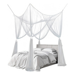 Dosel Tela Protección Mosquitos Cama Matrimonial 4 Entradas Color Blanco Dosel Tela Protección Mosquitos Cama Matrimonial 4 Entradas Color Blanco