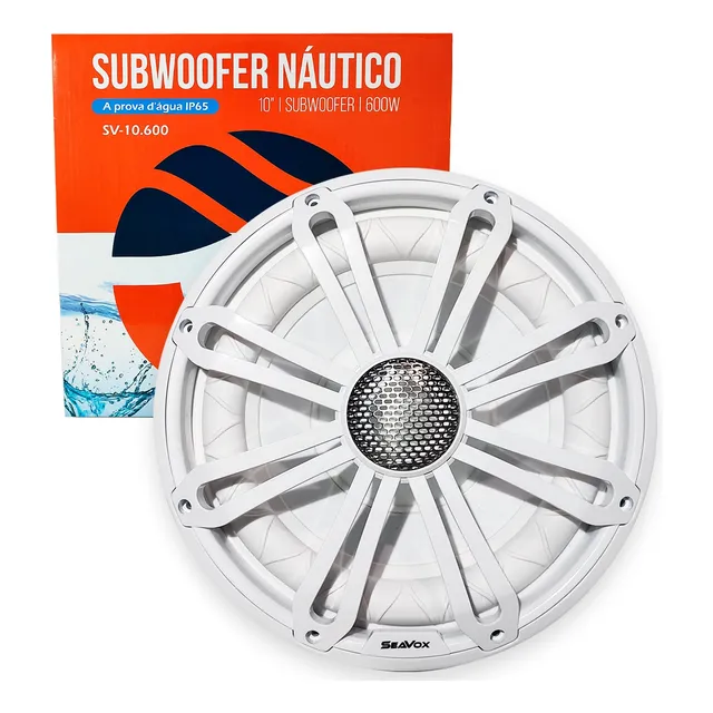 Subwoofer 10 Pol Seavox Marine 600w 4+4 Ohms Ip65 Anti Uv