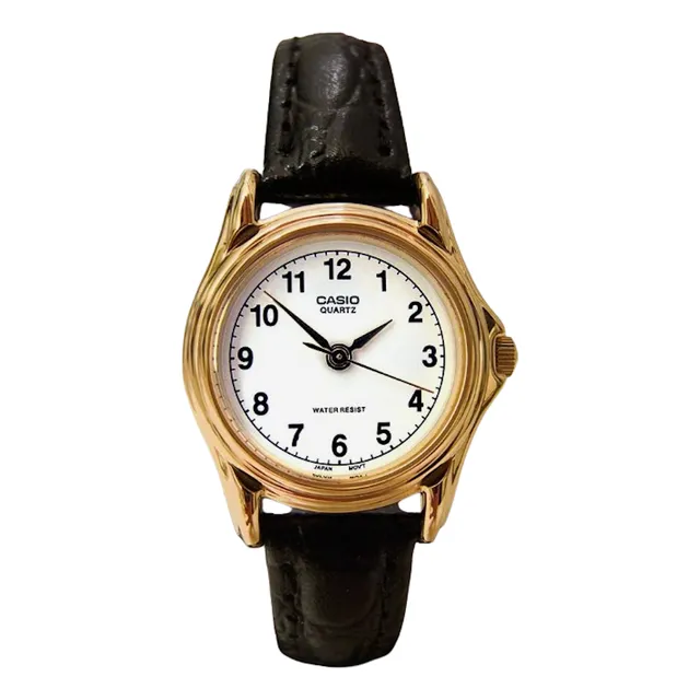 Reloj Casual Casio Ltp-1096q 7b Cafe Damas Correa De Cuero 