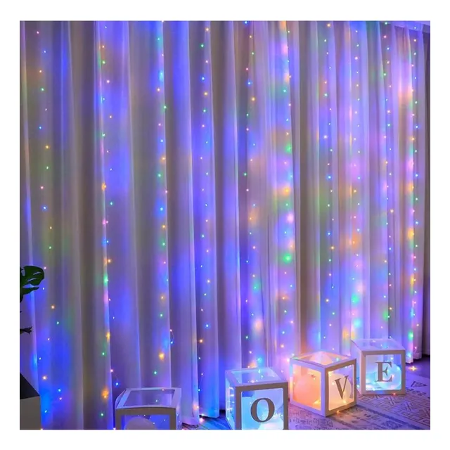 Luces Led 2x3m Cascada Decoración De Navidad Fiestas Cortina