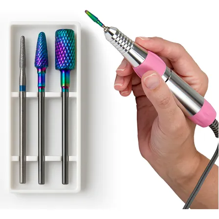 Kit 3 Broca Unha Tungstênio Manicure Gel Remoção Acabamento