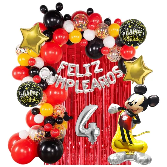 Globo Mickey Mouse Disney Fiesta Cumple Arreglo Arco Combo