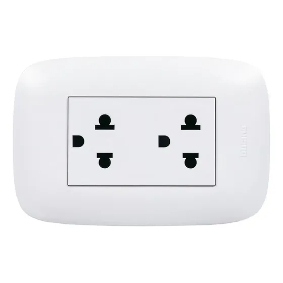 Tomacorriente Doble 2p+t 16a 250v Domino Sencia Ap1222