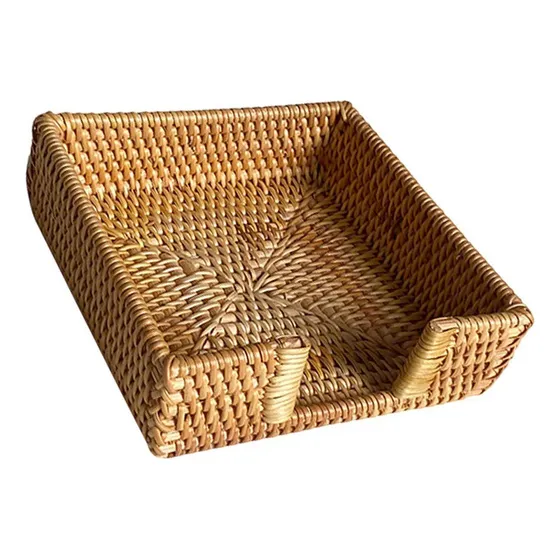A, Bandeja Papel/servilletero Mimbre 19 X 19 X 6 Cm