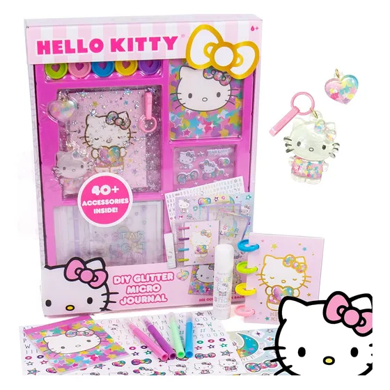 Diario Glitter Hello Kitty Con Papelería Y Cubierta Abrillan