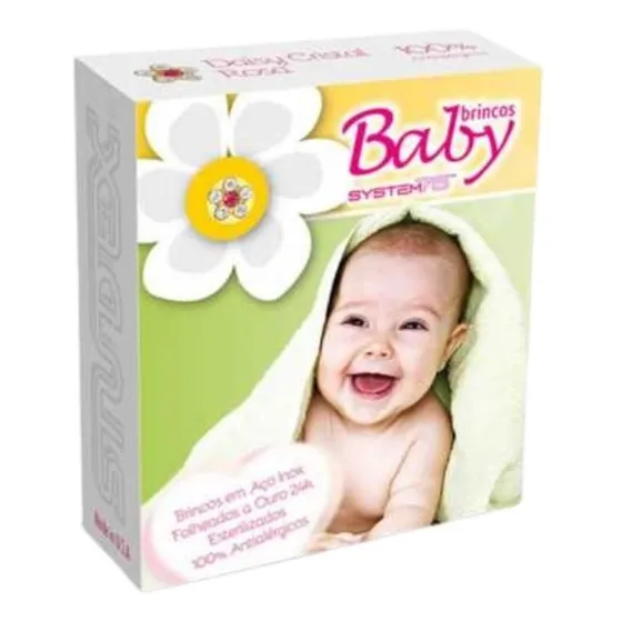 Brinco Infantil Antialérgico Studex Baby Daisy Cristal Rosé