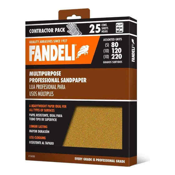 Kit 25 Lija Profesional Multiusos Granos 80 120 220 Fandeli