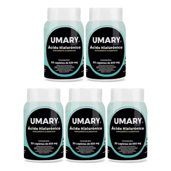 5 Botes De Cúrcuma Con Ácido Hial-umary-hialuronico Capletas