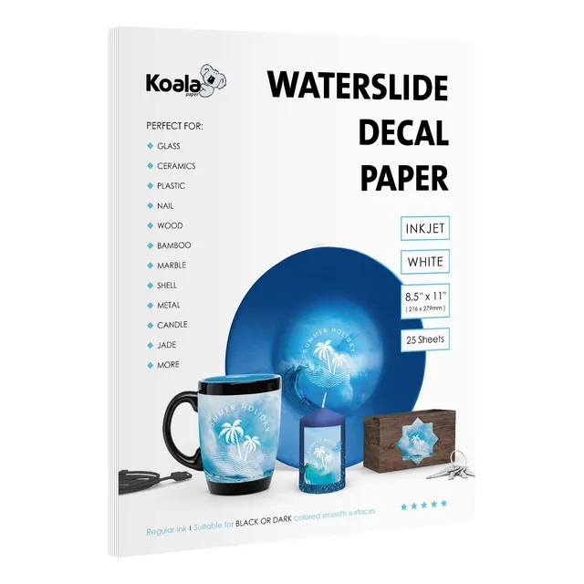 Papel Calcomanía Para Impresora 25 Hojas Color Blanco