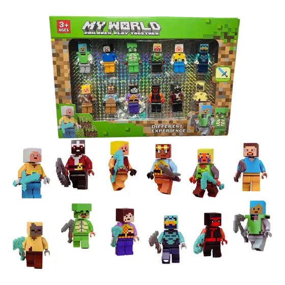 Set Minecraft Figuras Armables Juguetes Accesorios Bloques B