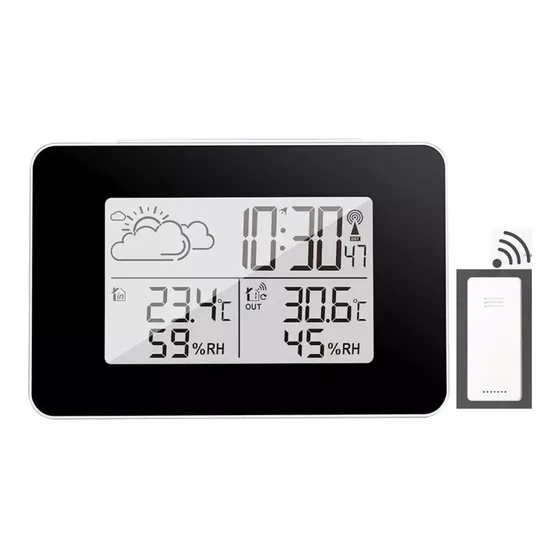 Reloj de mesa despertador digital Genérica Estação Meteorológica color negro