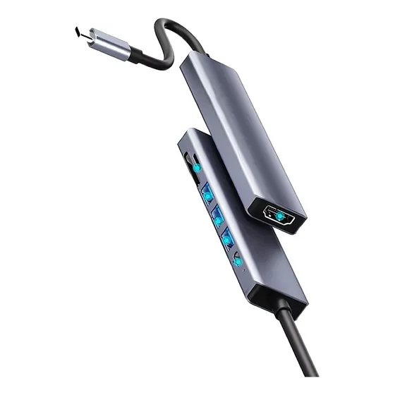 Adaptador Hdmi Sd Tf P/ Mac Multiport Usb C Hub iPad Macbook