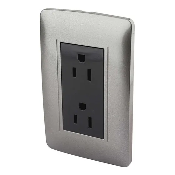 Caja De 12 Pzas Placa Armada Doble Contacto Toscana Grafito