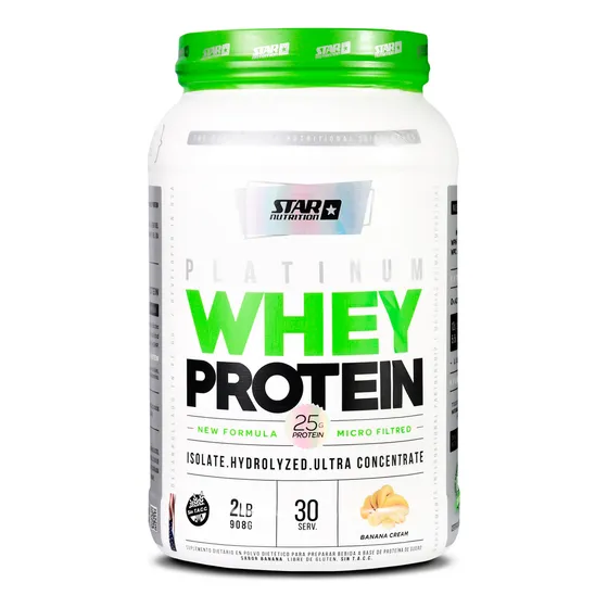 Star Nutrition Platinum Whey Protein Banana Cream 908g 3c