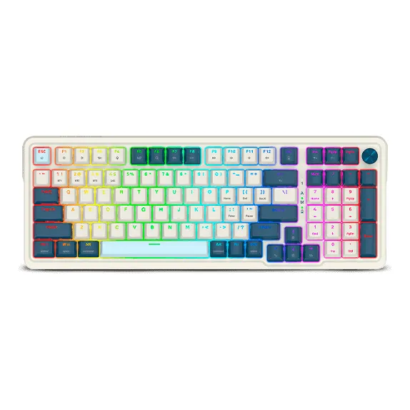 Teclado Gamer Redragon K686wb Eisa Rgb Pro Blanco Y Azul 1