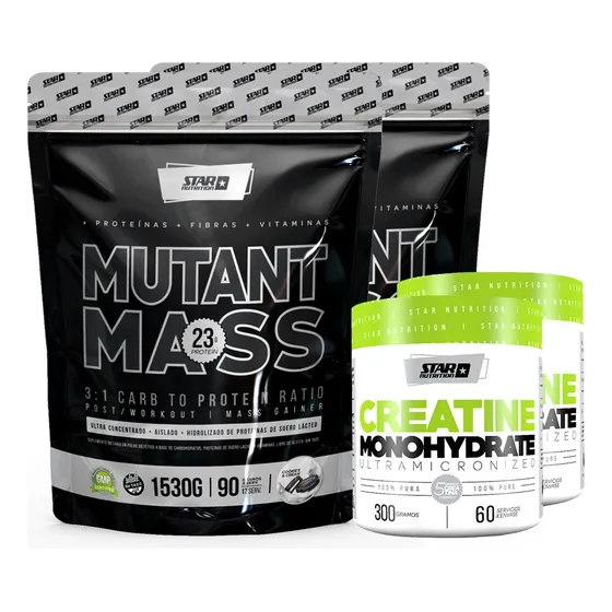Mutant Mass Star Nutrition 1,5kg X2 U + Creatina 300 Gr X2 U