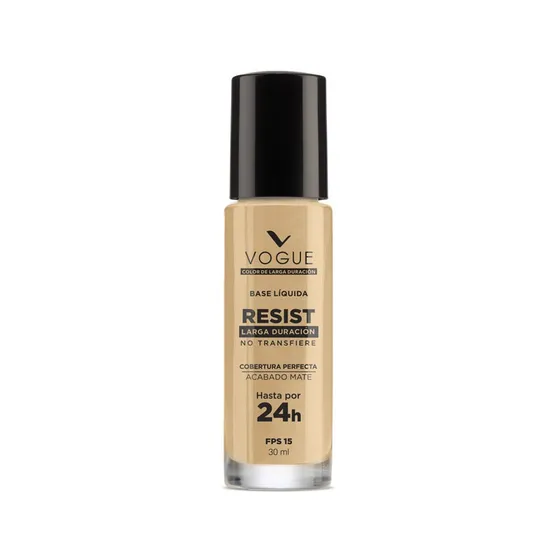 Base Liquida Vogue Resist Larga Duración Fps 15 30ml