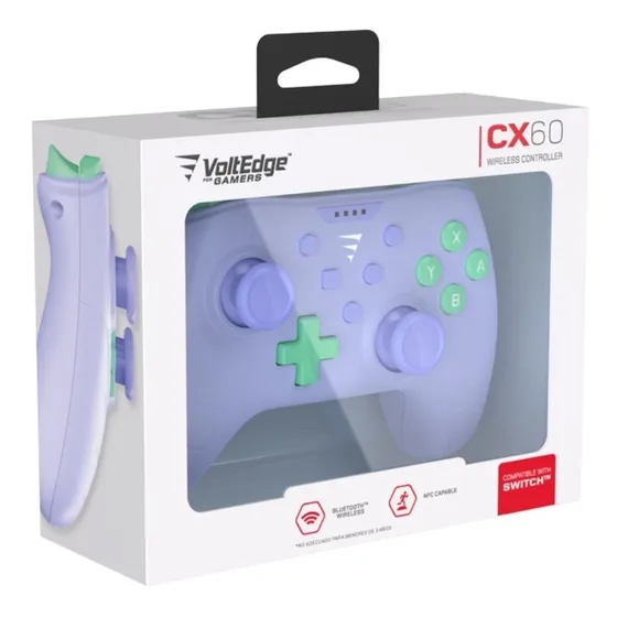 Control Inalámbrico Cx60 Voltedge Para Nintendo Switch Color Violeta