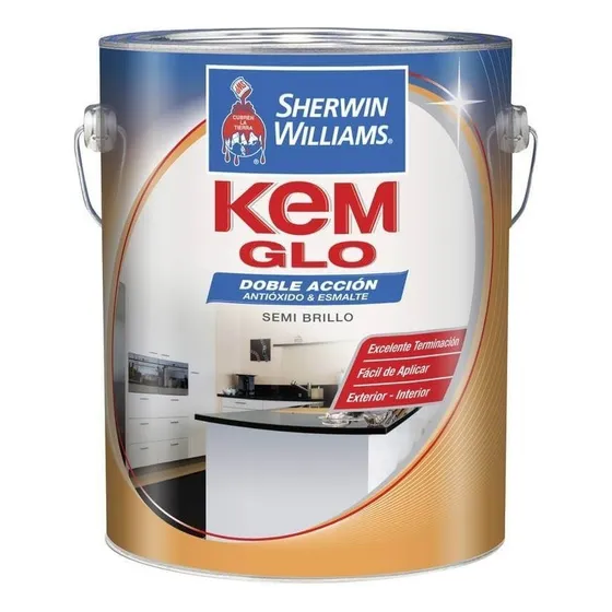 Kem Glo Esmalte Sintetico Semi Brillo Convertidor Negro 4 L Acabado Semibrillo