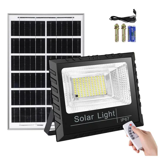 Lámpara Solar Exterior Con Panel Y Control Remoto