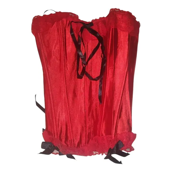 Corset Rojo Con Encaje 