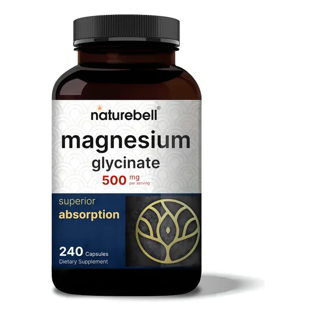 Magnesium Glycinate 500 mg 240 Capsulas Superior Absorption - Naturebell