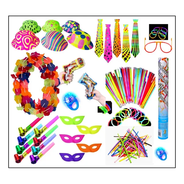 Kit De Fiestas Neón X 150. Kit Hora Loca
