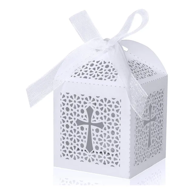 10 Cajas Recordatorio Blancas Bodas Bautizo Primera Comunión