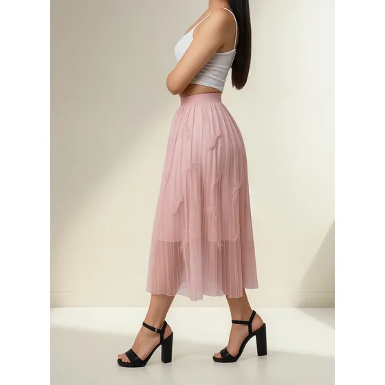Maxifalda Diseño Plumas Para Mujer Tendencia 2022