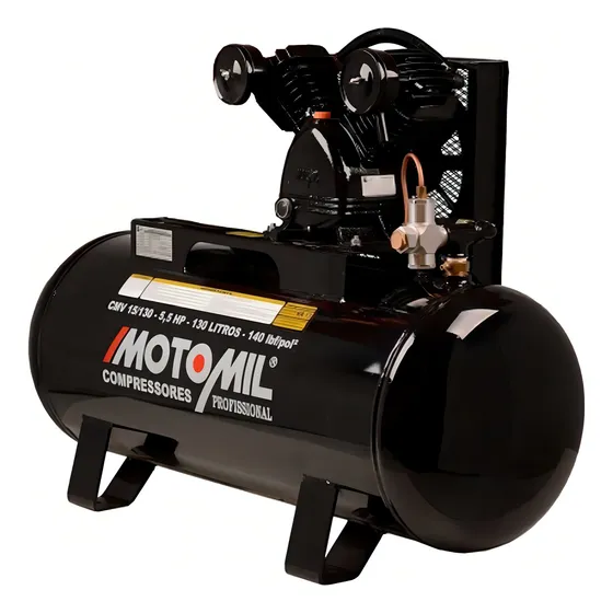 Compressor 140lbs De Ar P/motor À Gasolina Sem Motor Motomil Cor Preto