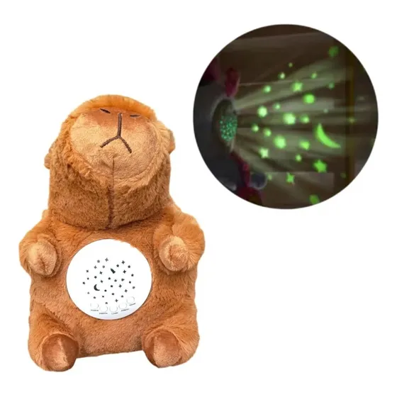 Peluche Capibara Interactio 6 En 1 Proyector Cuenta Cuento Marrón Claro