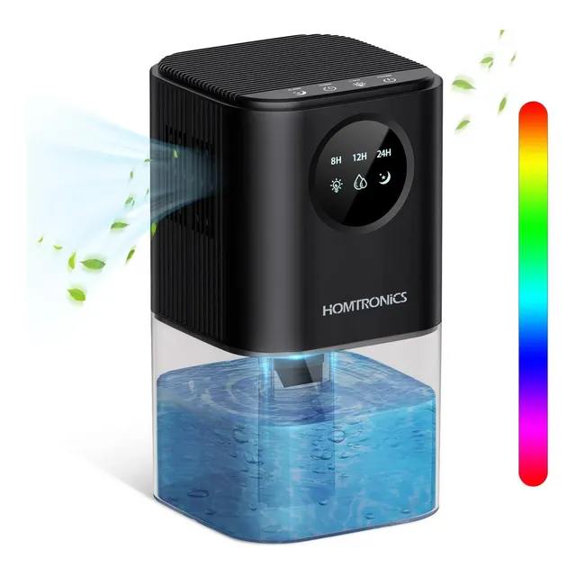 Deshumidificadores Domesticos Electrico 1700ml Led 7 Colores -Apagado Automático,Ultra Silencioso Y Función de Temporizador,Apto Para Cuarto,Baños, Sótanos, Garajes, Bodegas de Vinos, Armarios y Más