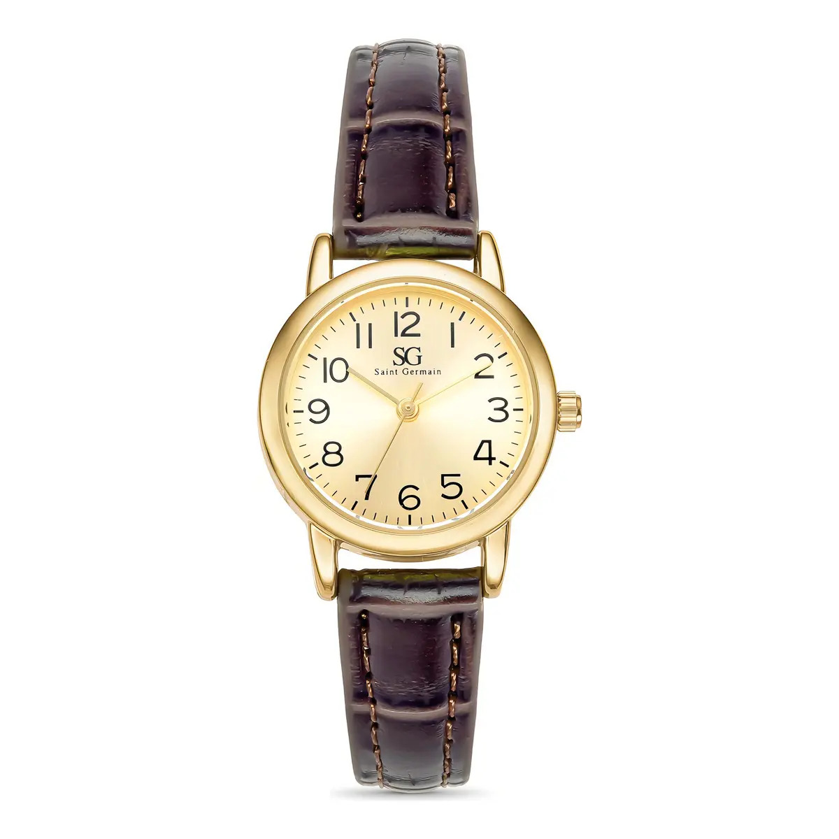 Relógio Saint Germain Houston Feminino Analógico Marrom Dourado Com Pulseira de Couro Sintético Relógio Saint Germain Houston Feminino Analógico Marrom Dourado Com Pulseira de Couro Sintético