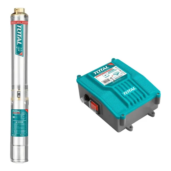 Bomba De Agua Para Pozo Profundo 550w 0.75hp Total Twp55501 Color Turquesa