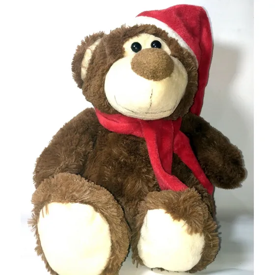 Peluche Navideño: Oso (ancho 12 Cm, Alto 23 Cm)(usado)