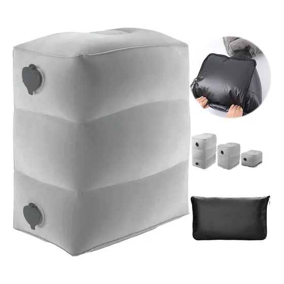 Almohada Reposapiés Bolsa Inflable Avion Viaje Pies Descansa