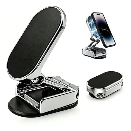 Suporte Celular Automotivo Magnético Ventosa Magsafe Prata Preto