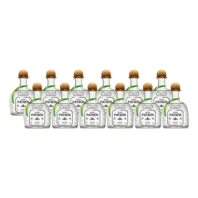 Caja De 12 Tequila Patrón Blanco Silver 700 Ml