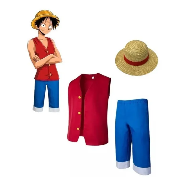 Kit Conjunto Luffy One Piece Menino Do Chapeu De Palha