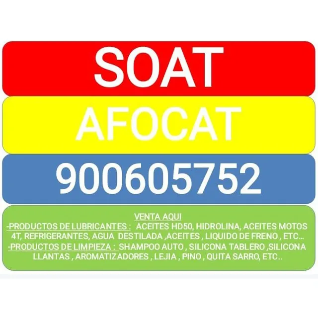 Soat  Y Afocat ( Cotiza Precio) Directo Empresa Confianza