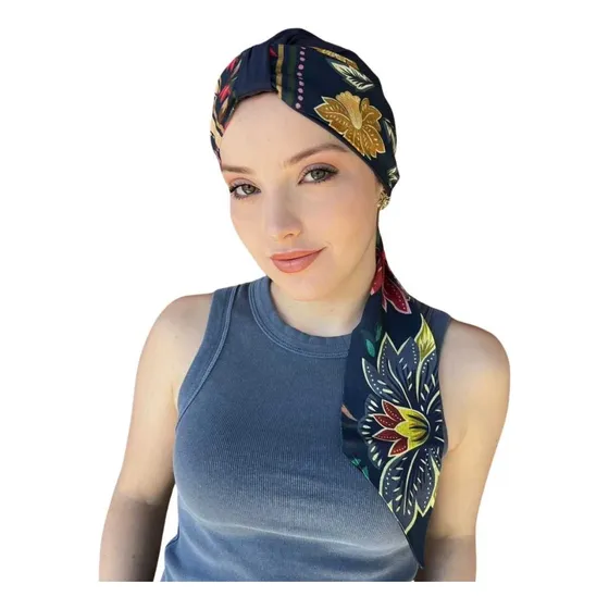 Lenço Quimioterapia Alopécia Kit Turbante + Faixa Estampada