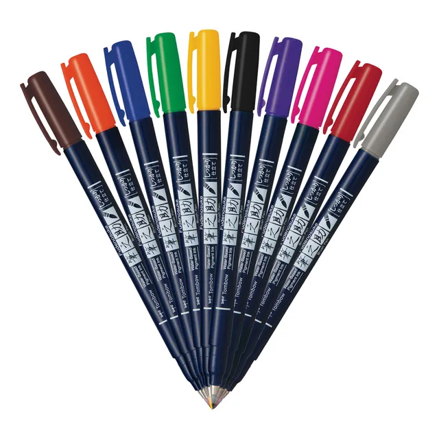 Estuche de marcadores Fudenosuke Tombow C/10 colores