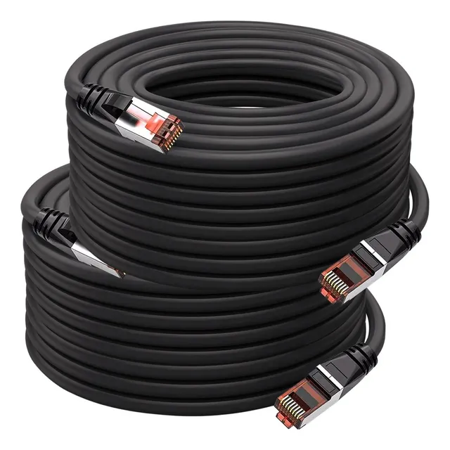 Cables Internet, Mxekh-002, 2pzas, 25m, Negro, 1gbps, Cat6