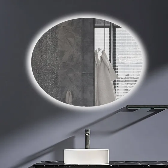 Espejo Led Ovalado 80cm Tactil Touch 3 Tonos