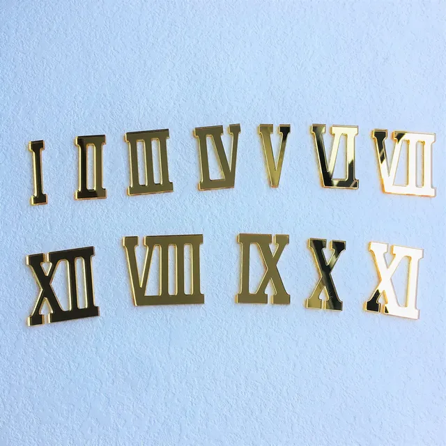 Ui 12 Pieza Numero Acrilico Romano Espejo Para Un Reloj
