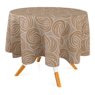 Toalha De Mesa Redonda Tecido Jacquard Argolas 3m Diâmetro Toalha De Mesa Redonda Tecido Jacquard Argolas 3m Diâmetro
