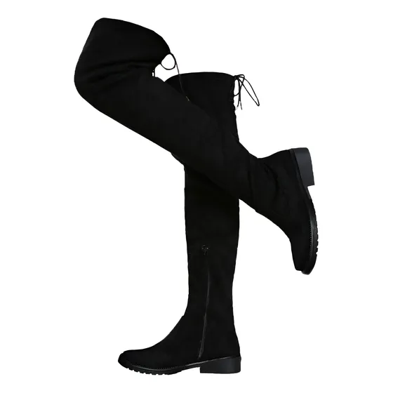Bota Larga Para Mujer Tipo Maxibota Con Tacón Bajo, Nyxmart®