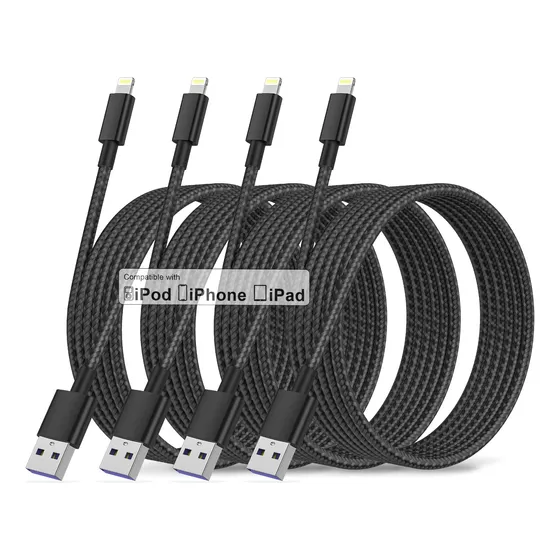 4 Cargador Para iPhone 10 Pie Cable Lightning Largo Usb 14 X