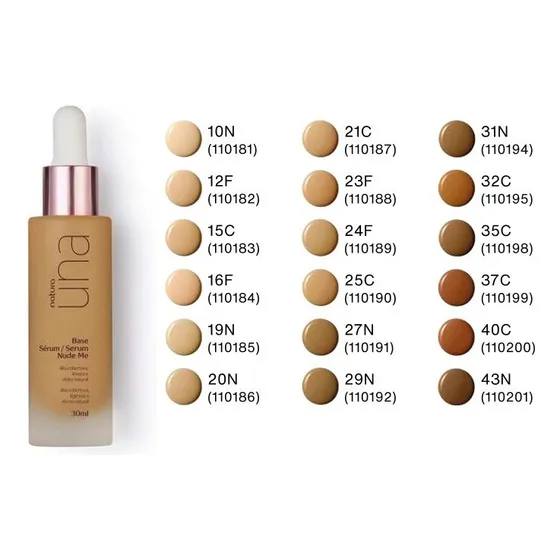 Natura Una Base Sérum Nude Me Tons Microcentro Tom 32 C