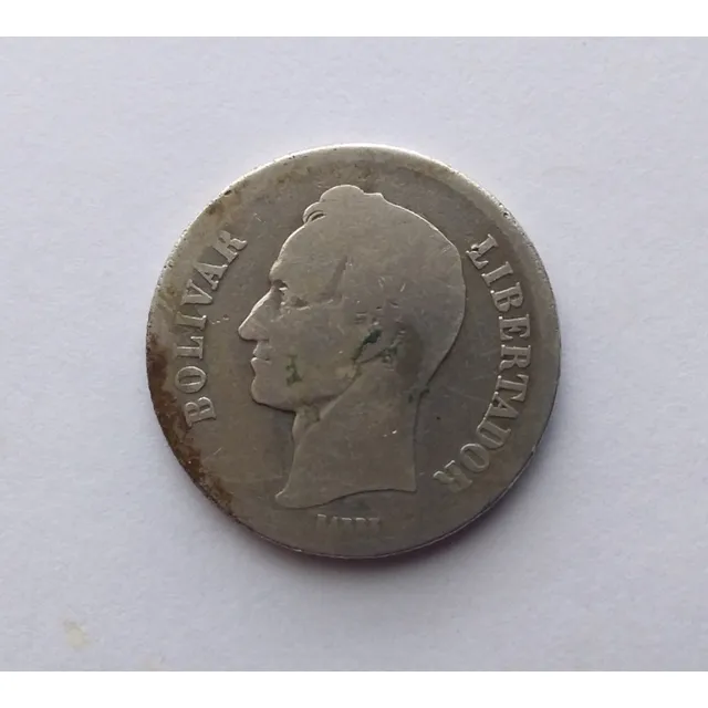 Moneda De 1 Bolívar Plata De 1929. Colección. Venezuela